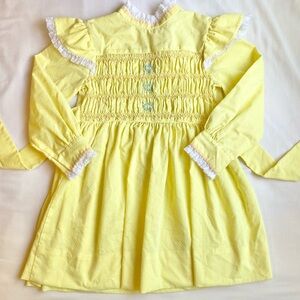 Sears Little Miss Sunshine pindot smocked party dress